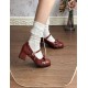 Dita Autumn Whispers Square Toe Mary Jane Shoes(Reservation/5 Colours/Full Payment Without Shipping)